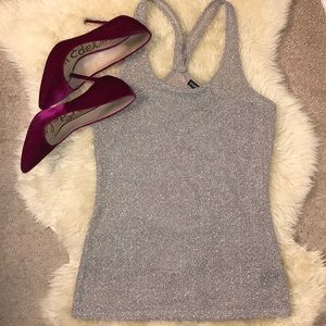 ✨Silver Sparkly Racerback Tank✨